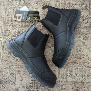 ROCKROOSTER Bakken Black 6 inch Pull on Leather Work Boots AK227